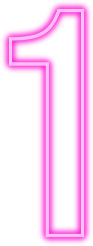 Pink Neon Number 1