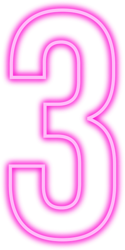 Pink Neon Number 3