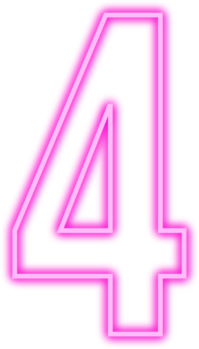 Pink Neon Number 4